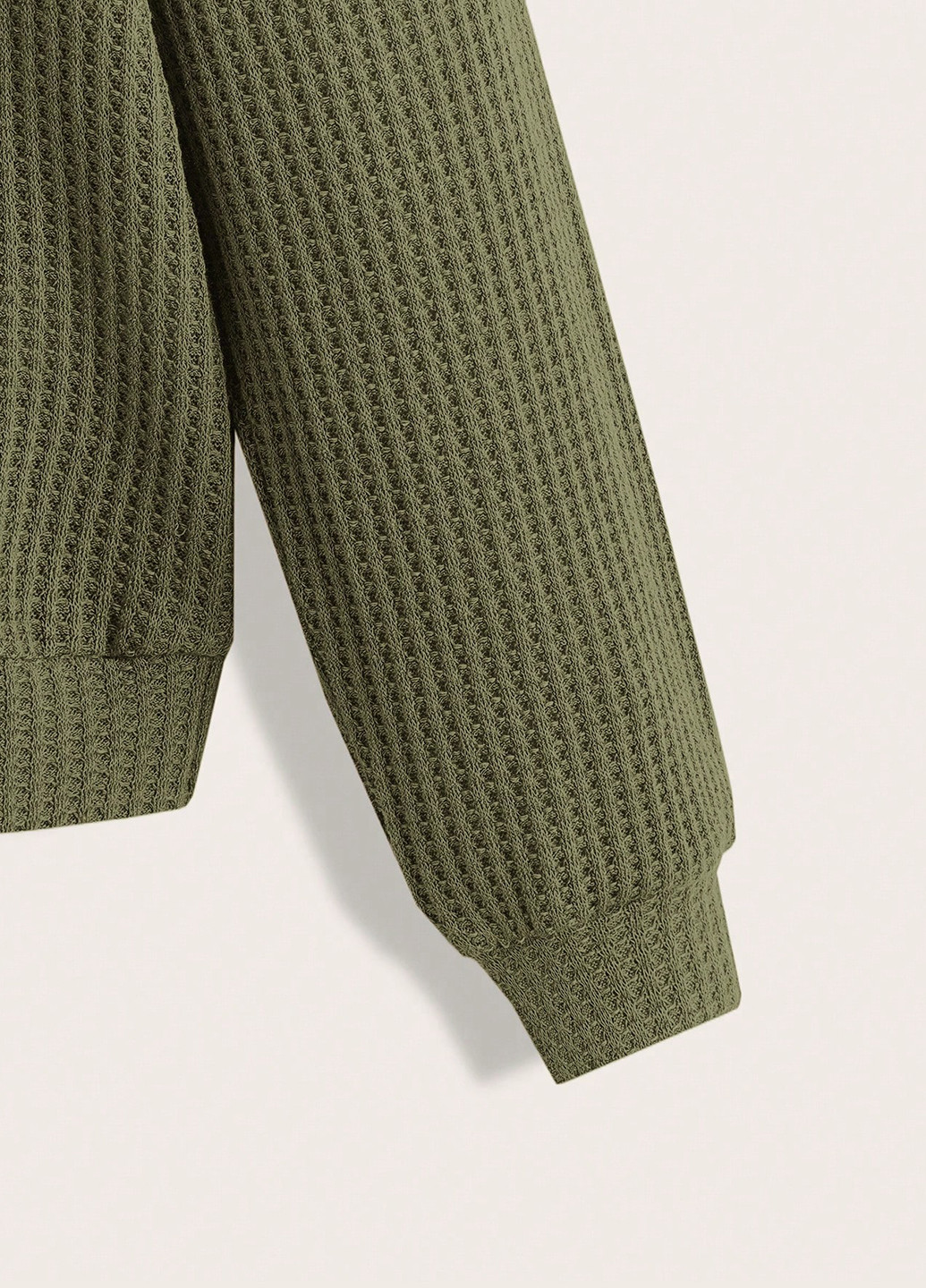 Оливковый свитшот SHEIN однотонный без декора (343353695)