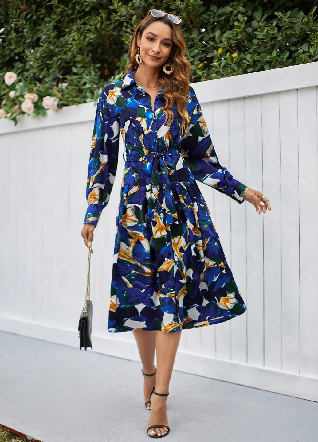 Комбінована кежуал сукня сукня-сорочка SHEIN з малюнком