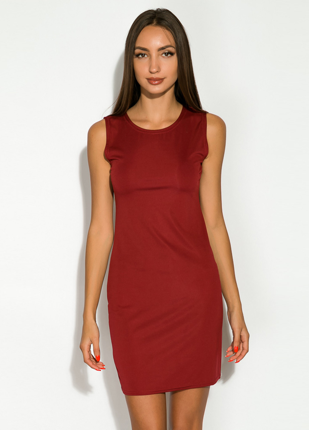 Бордова кежуал сукня без підкладу Time of Style однотонна