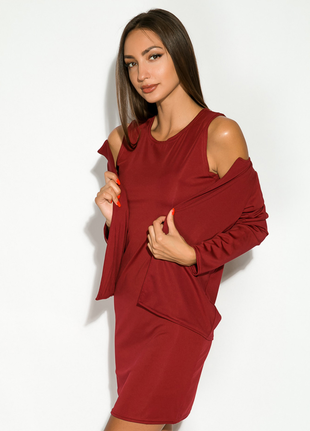 Бордова кежуал сукня без підкладу Time of Style однотонна