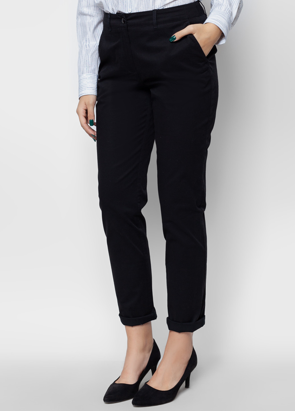 Темно-синие кэжуал демисезонные классические брюки Arber Woman