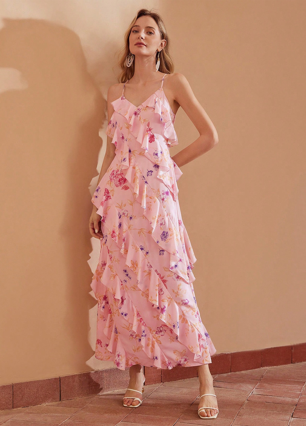 Комбінована кежуал сукня а-силует SHEIN з квітковим принтом