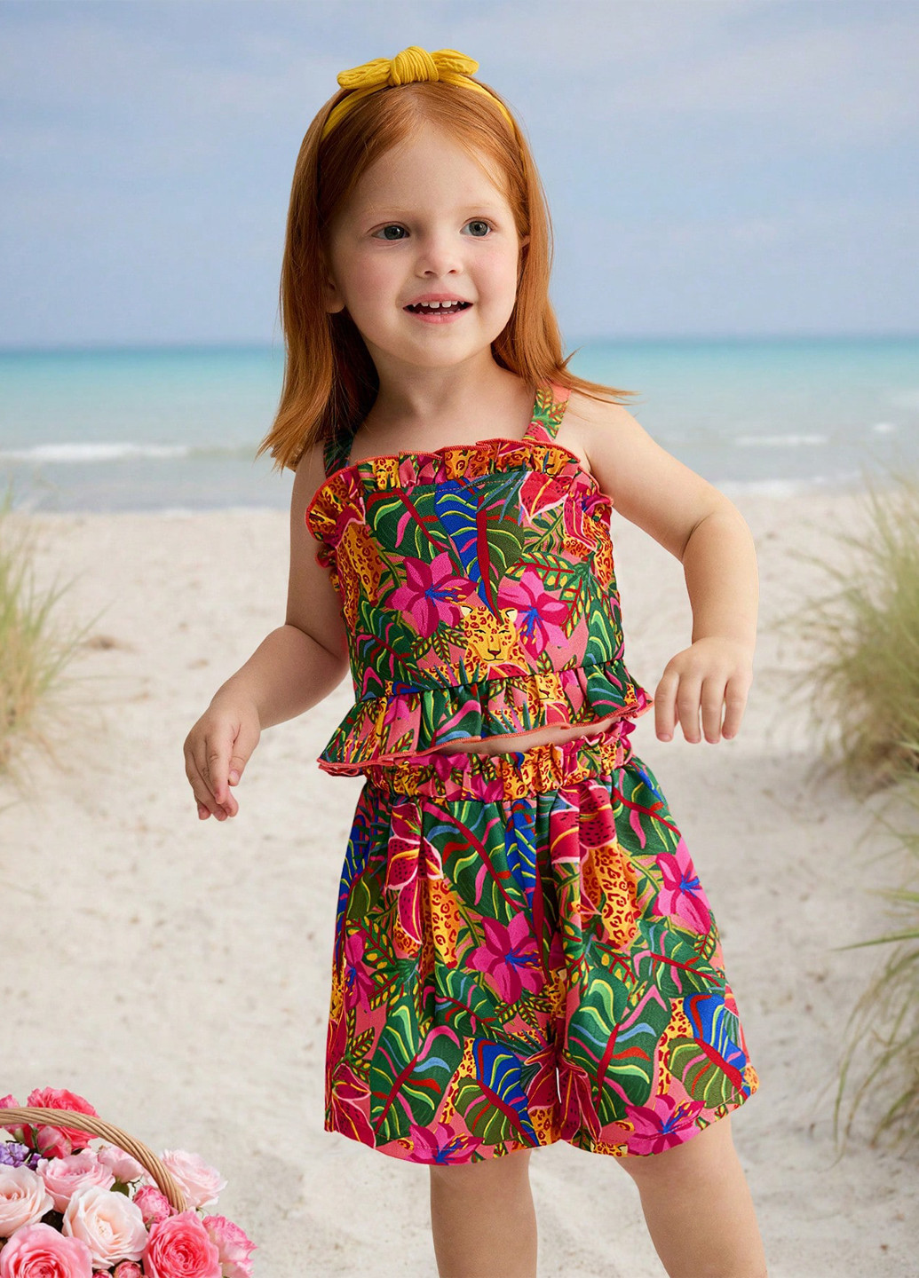 Фуксиновый летний костюм (майка, шорты) SHEIN