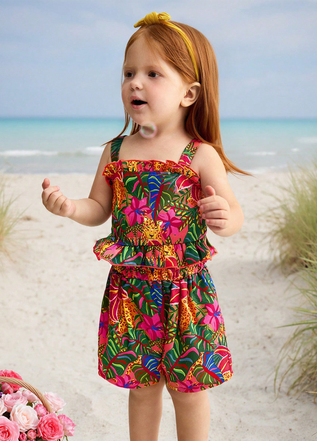 Фуксиновый летний костюм (майка, шорты) SHEIN