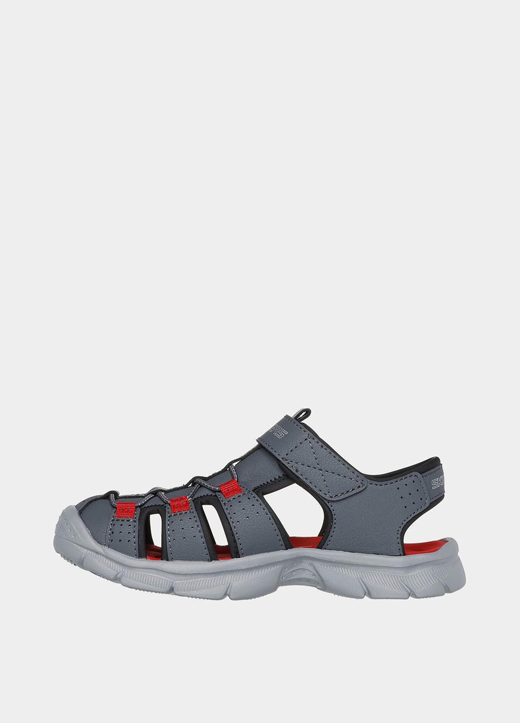 Серые спортивные сандалии Skechers на липучке