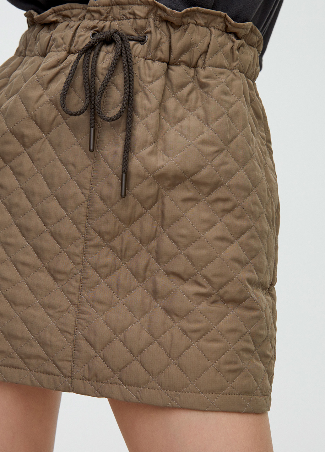 Светло-коричневая кэжуал однотонная юбка Pull & Bear а-силуэта (трапеция)