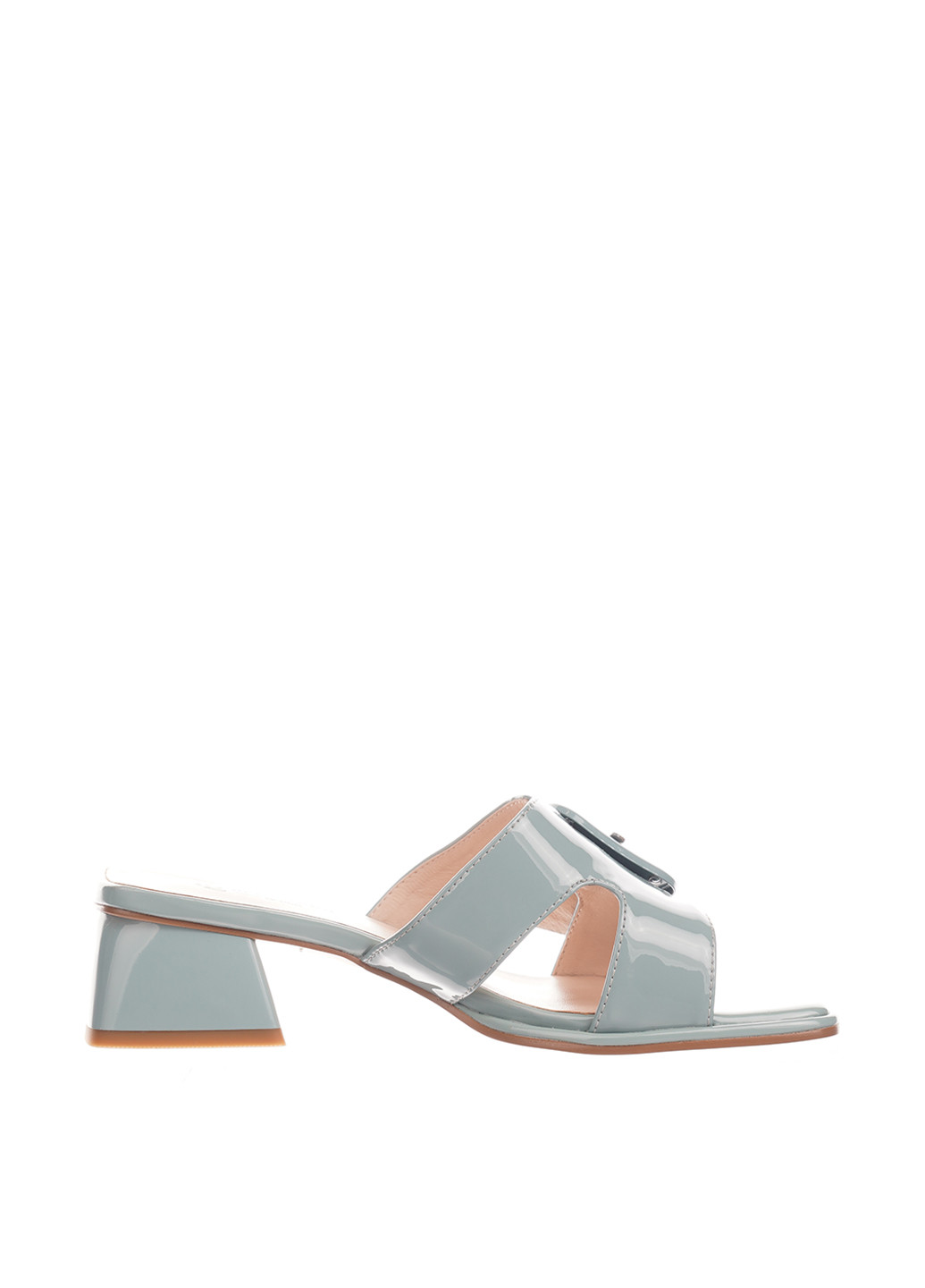 Голубые шлепанцы Blizzarini с пряжкой, лаковые