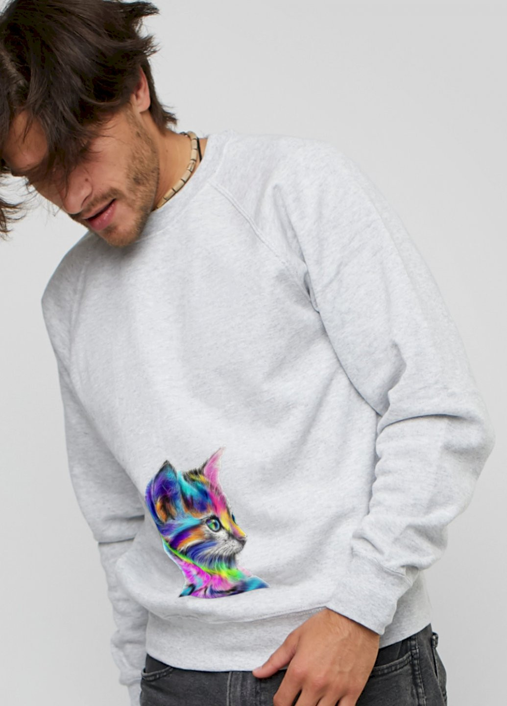 Серый свитшот мужской YAPPI (198688812)