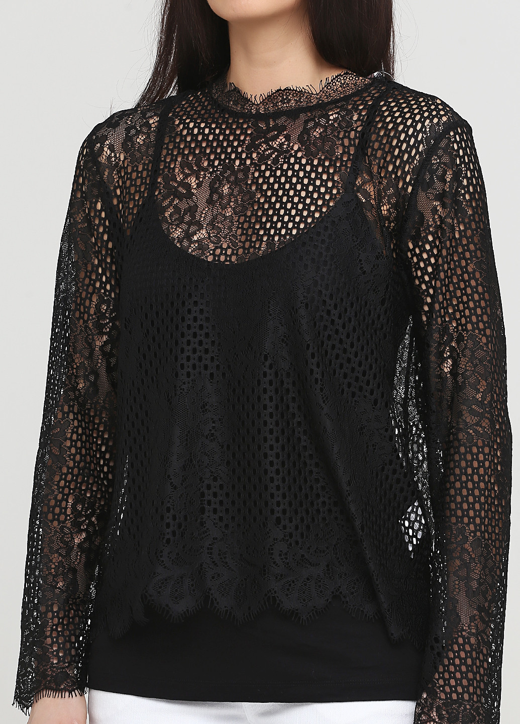 Черный демисезонный комплект (блуза, майка) Heine