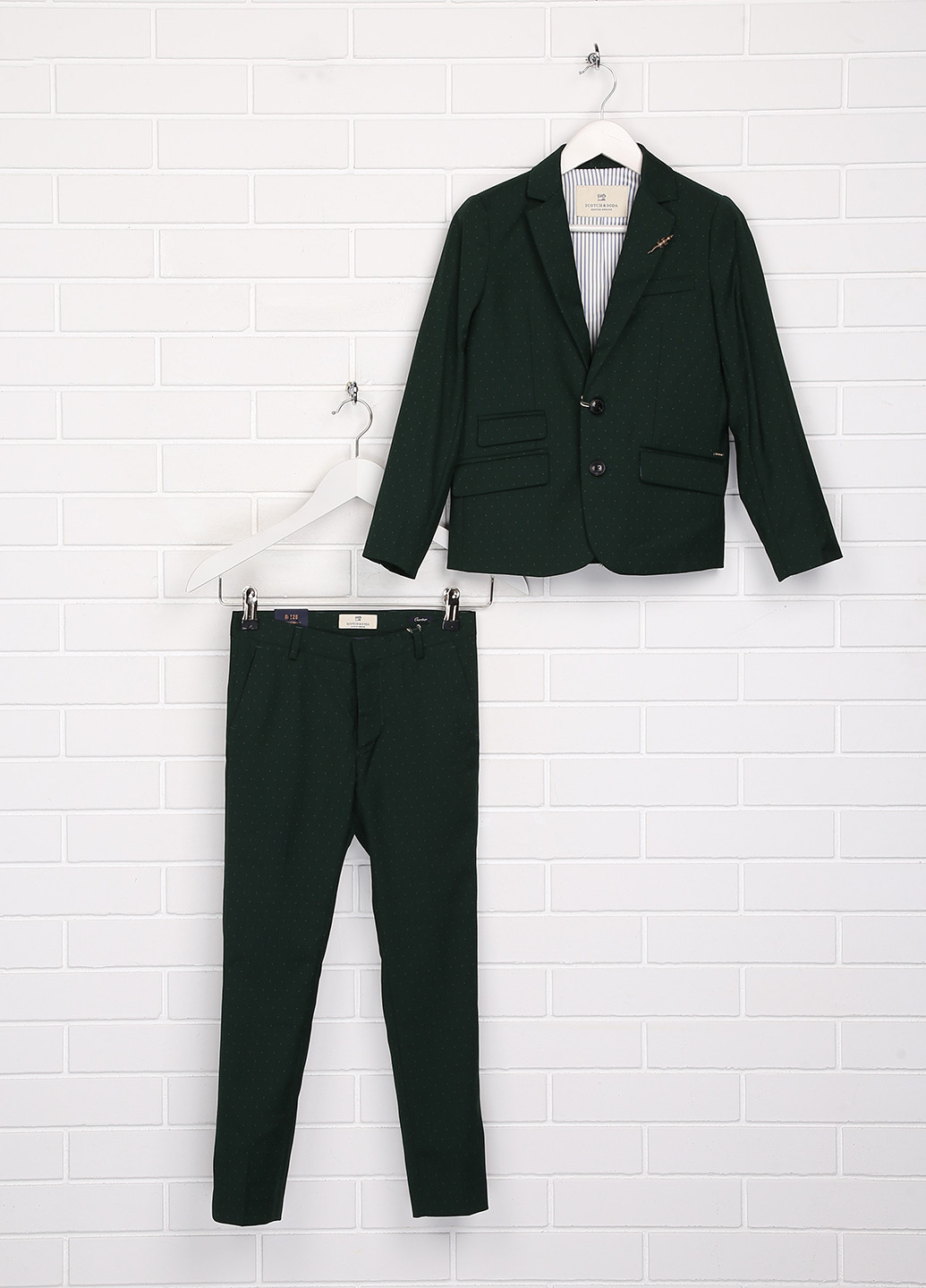 Темно-зелений демісезонний костюм (піджак, брюки) брючний Scotch&Soda
