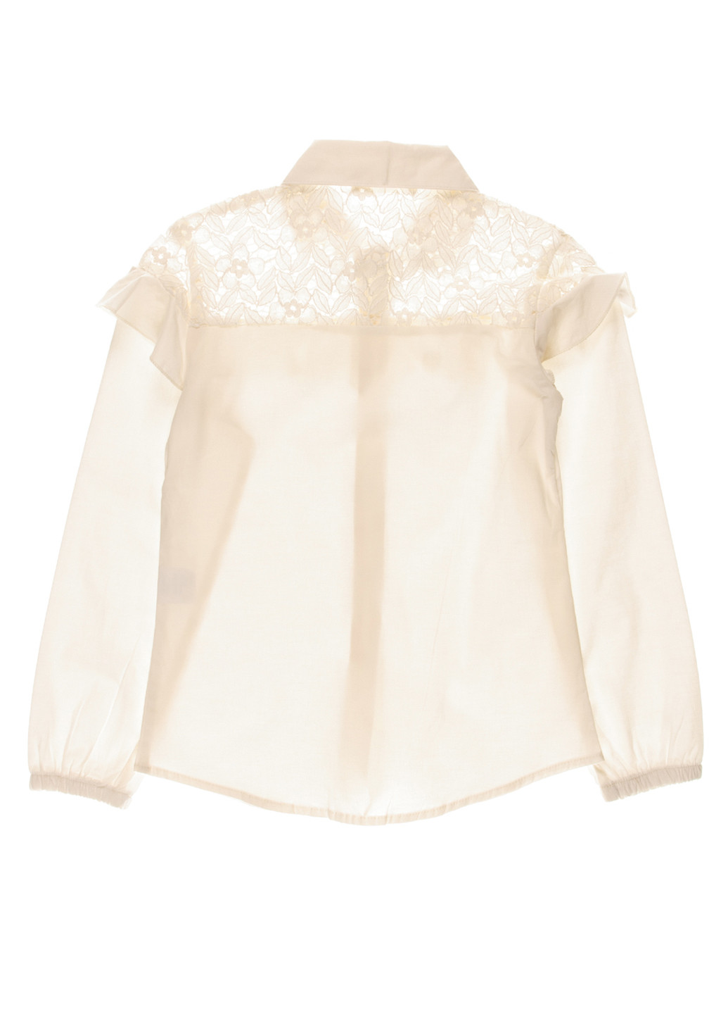 Белая однотонная блузка с длинным рукавом Breeze летняя
