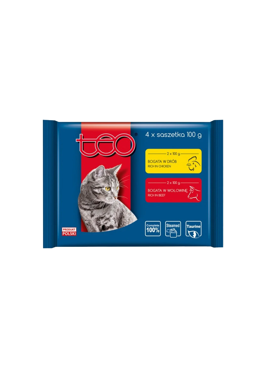 Корм для котів з куркою і яловичиною ТЕО, 100 г TEO (193220518)