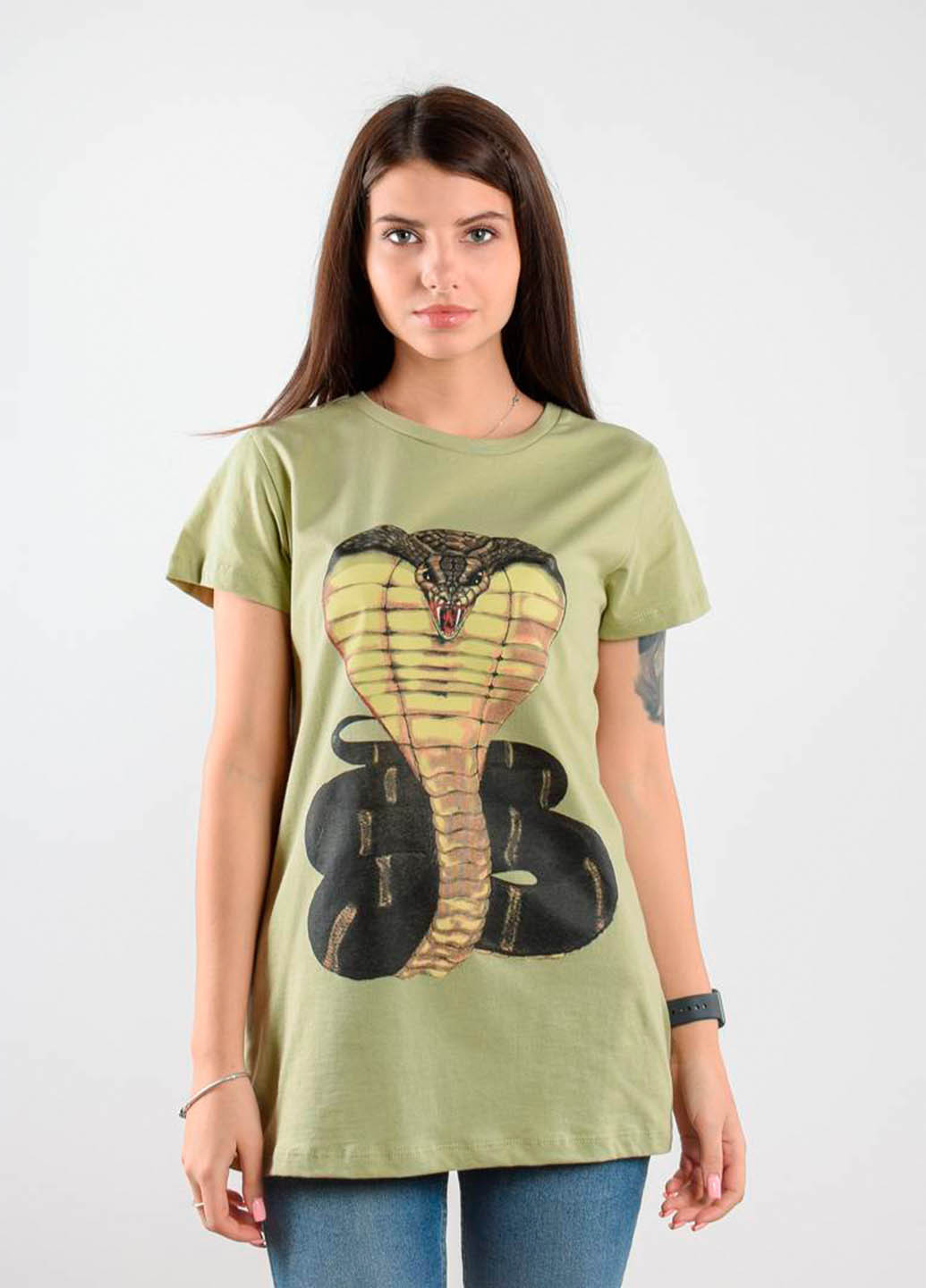 Хакі (оливкова) всесезон футболка жіноча king cobra хакі Power Футболки
