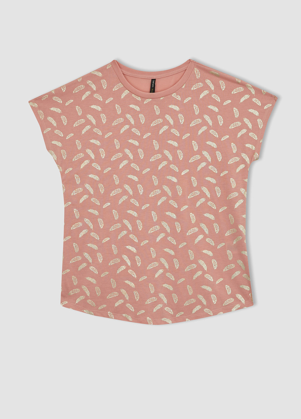 Розово-лиловая летняя футболка DeFacto