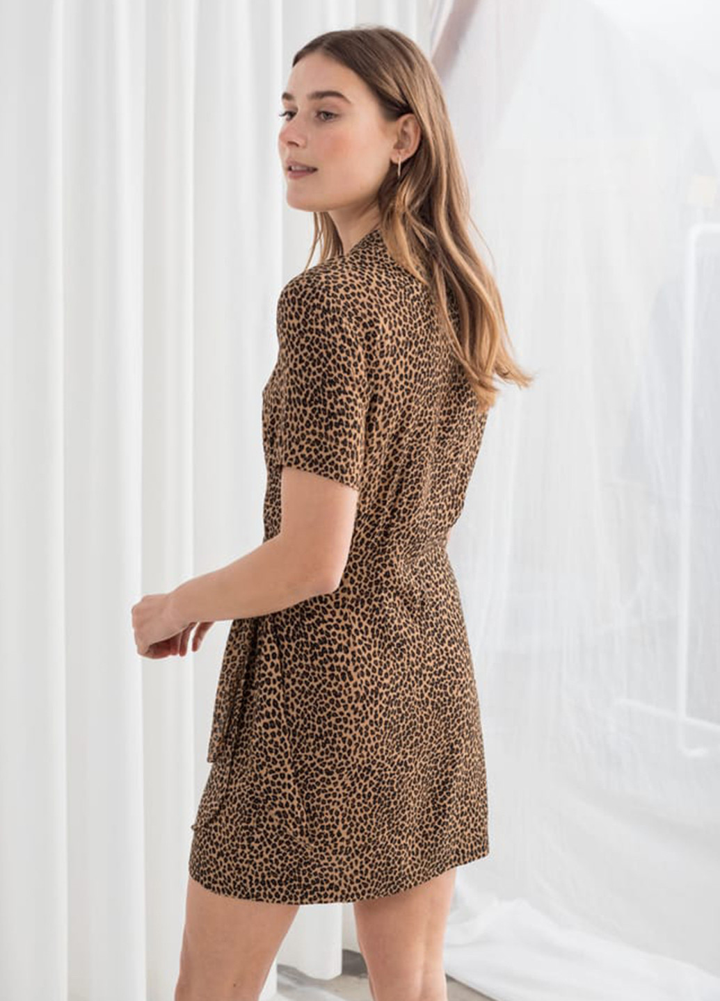 Светло-коричневое кэжуал платье рубашка & Other Stories с животным (анималистичным) принтом