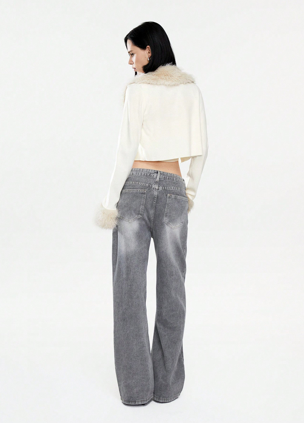 Кремовый демисезонный комплект (топ, кардиган) SHEIN