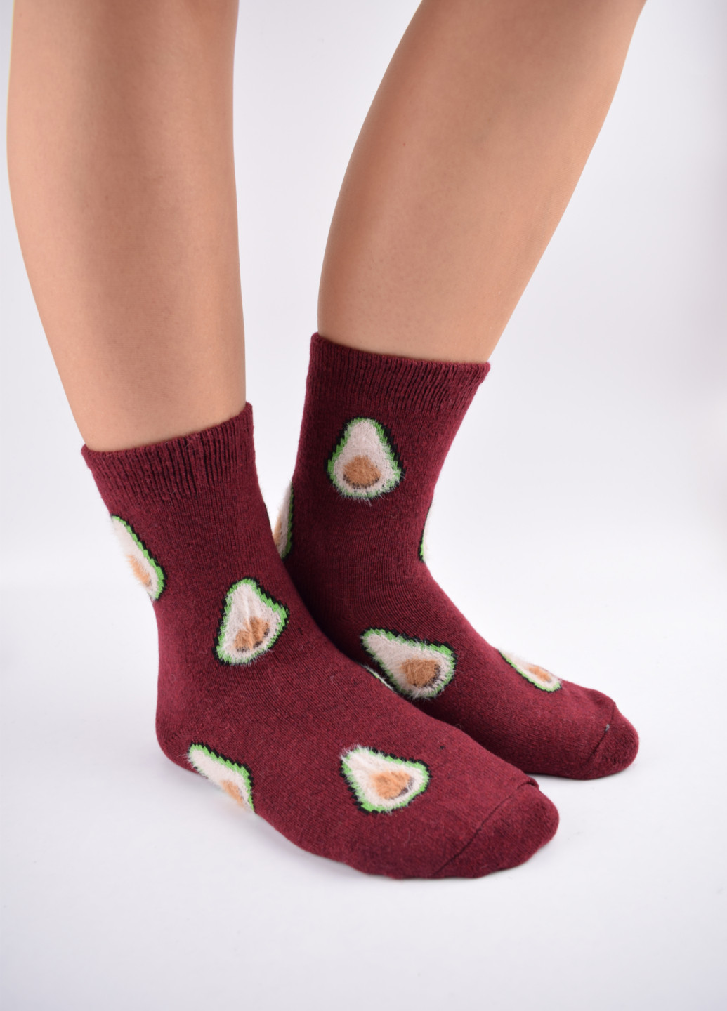 Ангоровые носки с махрой внутри Корона авокадо (246832067)