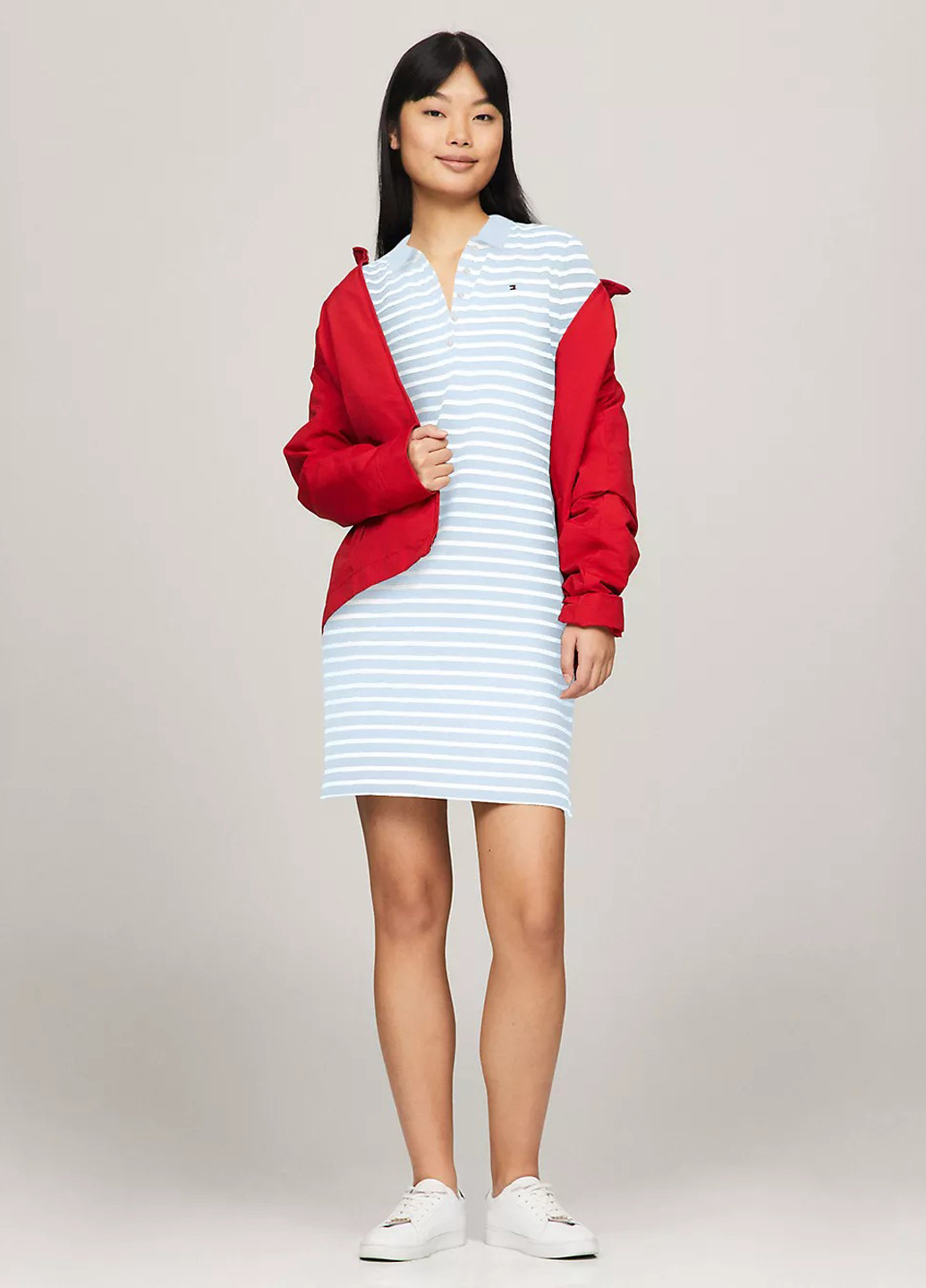 Блакитна кежуал сукня поло Tommy Hilfiger в смужку