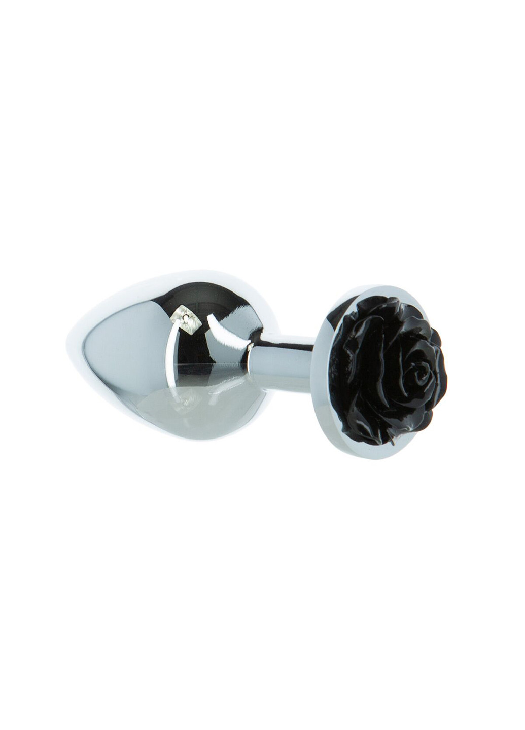 Металлическая анальная пробка с розой - Rose Anal Plug - Black, вибропуля в подарок Lux (254150843)