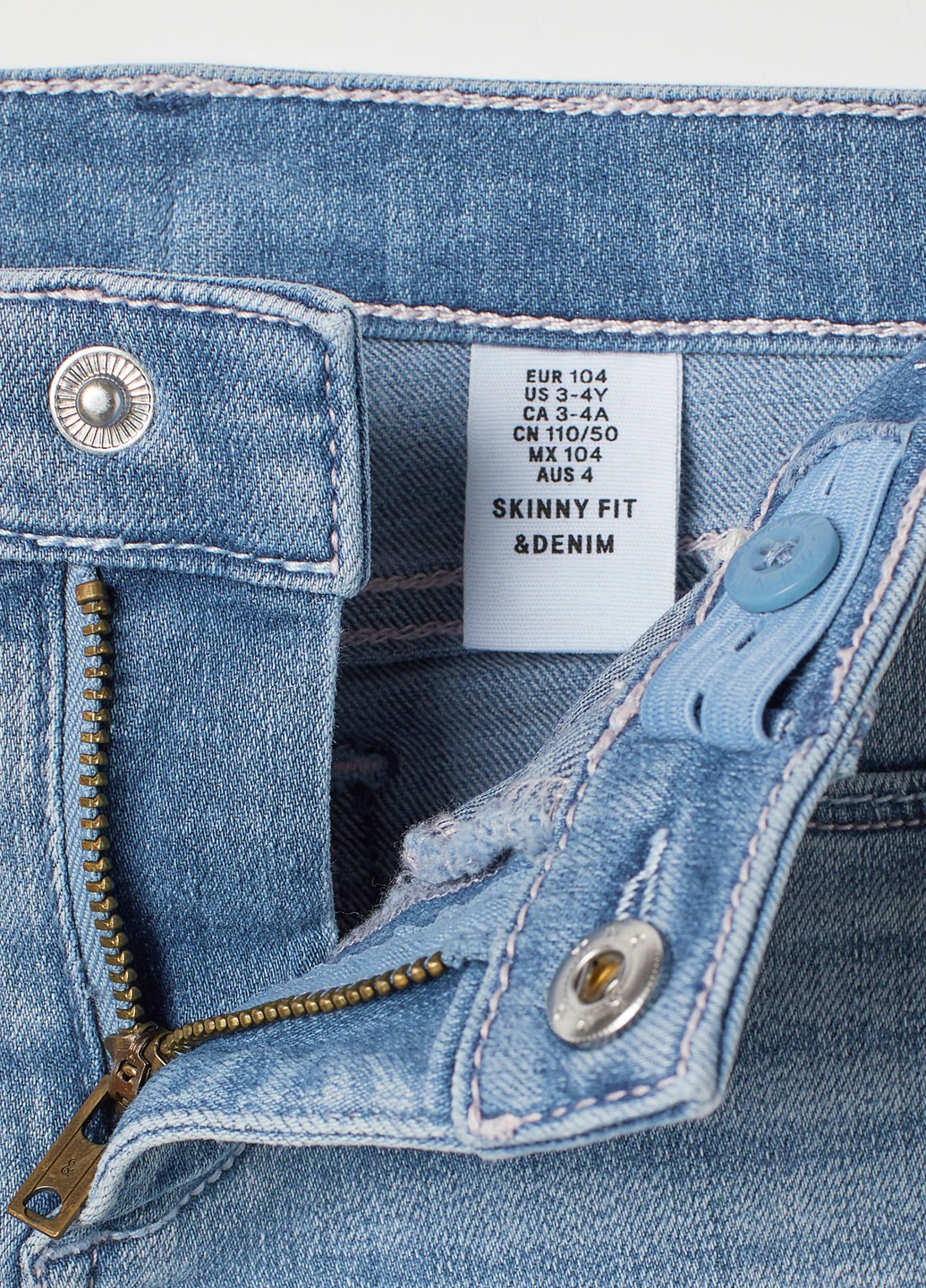 Голубые демисезонные скинни джинсы H&M