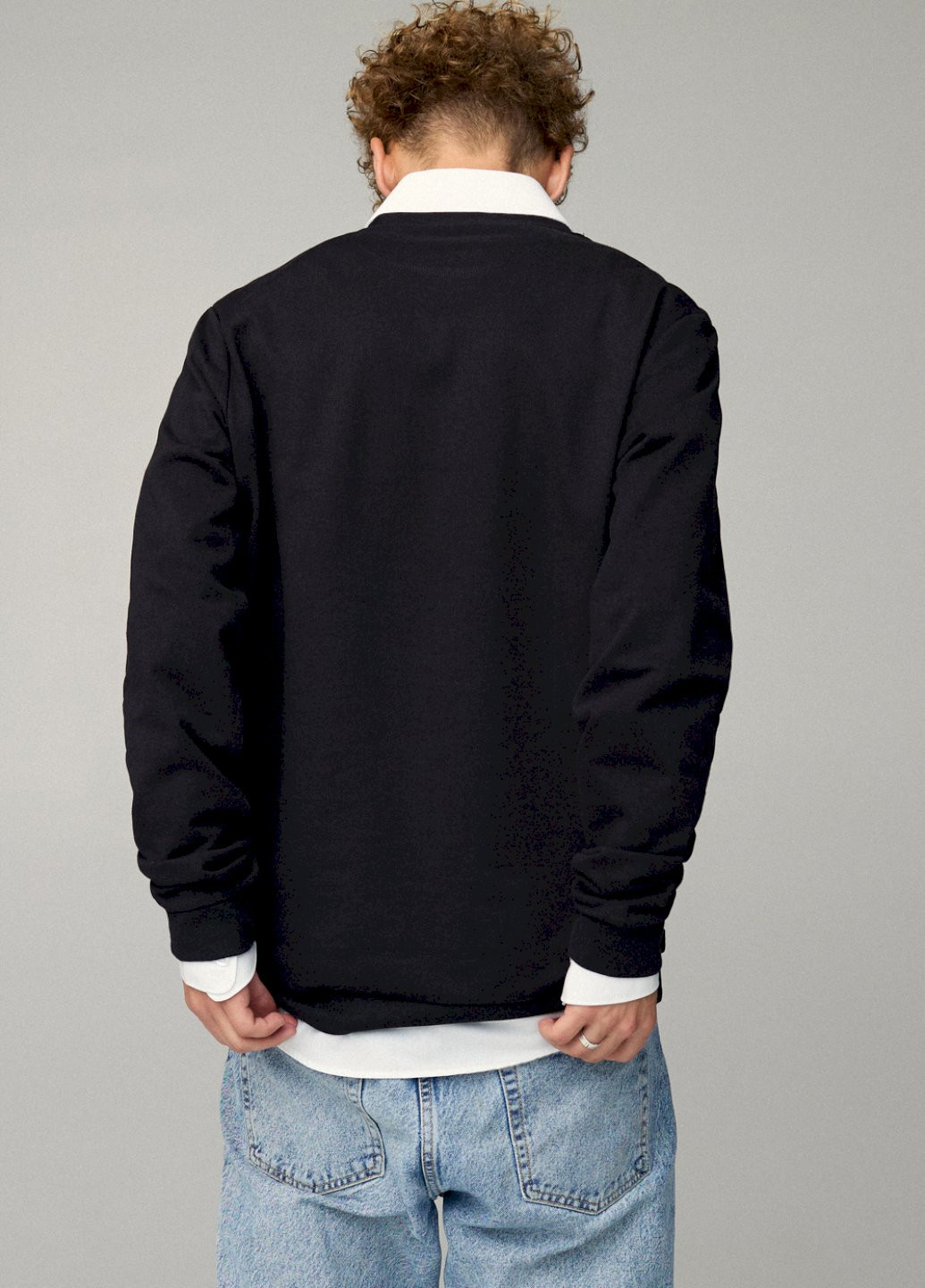 Черный світшот чоловічий oversize /no flis/ YAPPI рисунок (254557832)