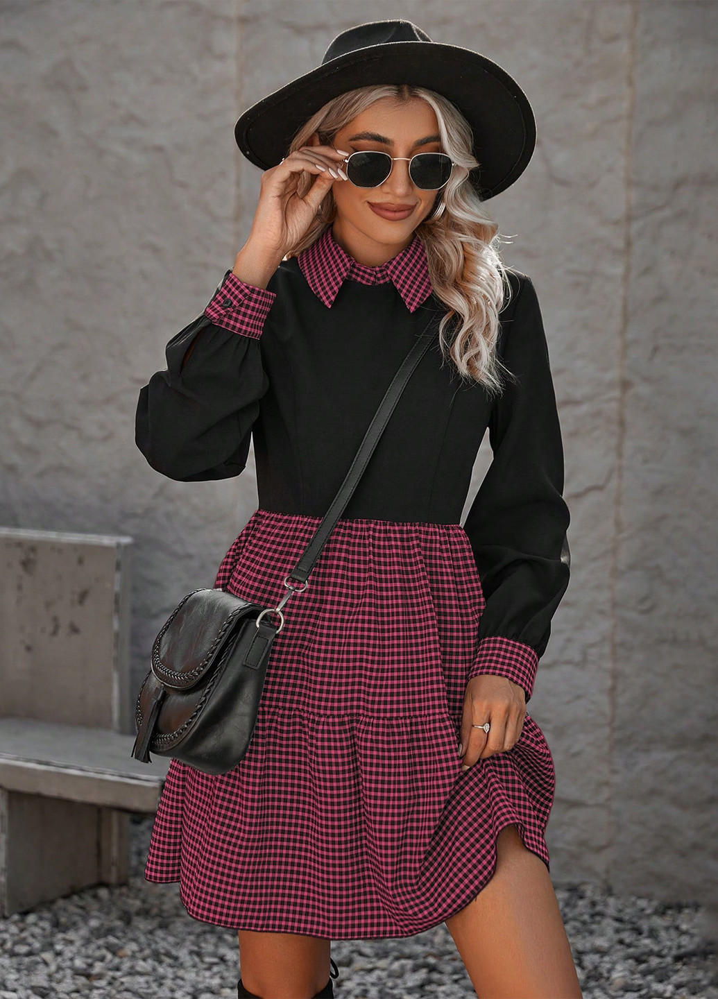 Комбінована ділова, кежуал сукня кльош SHEIN колор блок