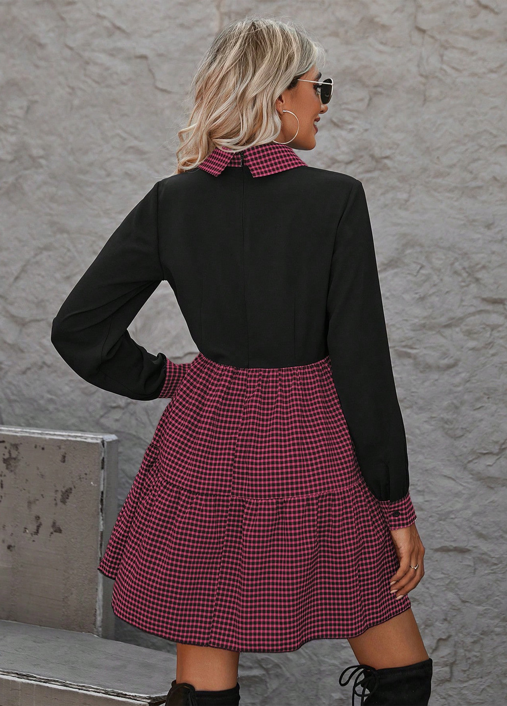 Комбінована ділова, кежуал сукня кльош SHEIN колор блок