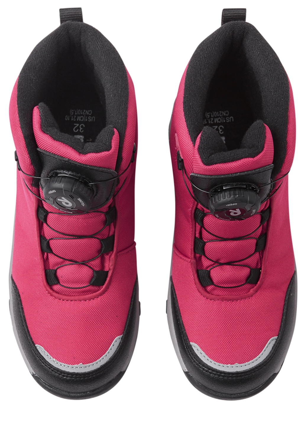Розовые зимние ботинки на шнурках Reima