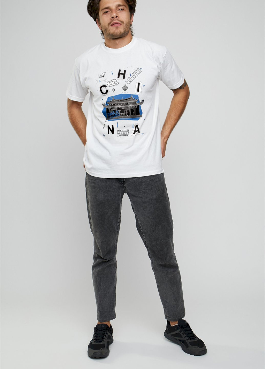 Белая футболка чоловіча basic YAPPI