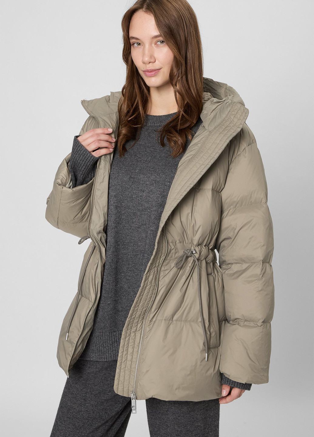 Серый зимний Пуховик PRPY