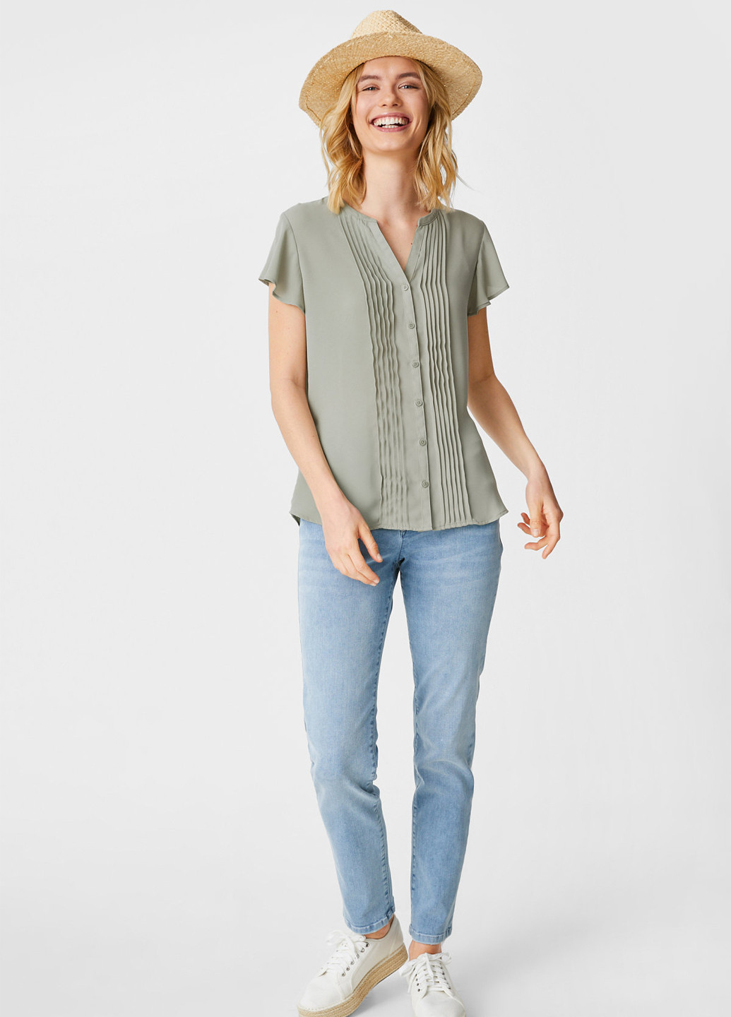 Серо-зелёная блуза C&A