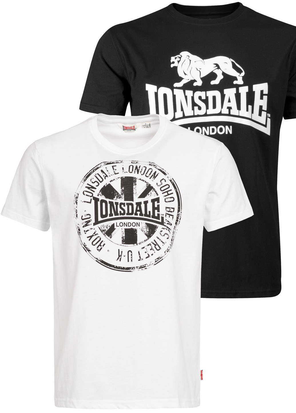 Чорно-біла комплект 2 футболки Lonsdale DILDAWN Double Pack