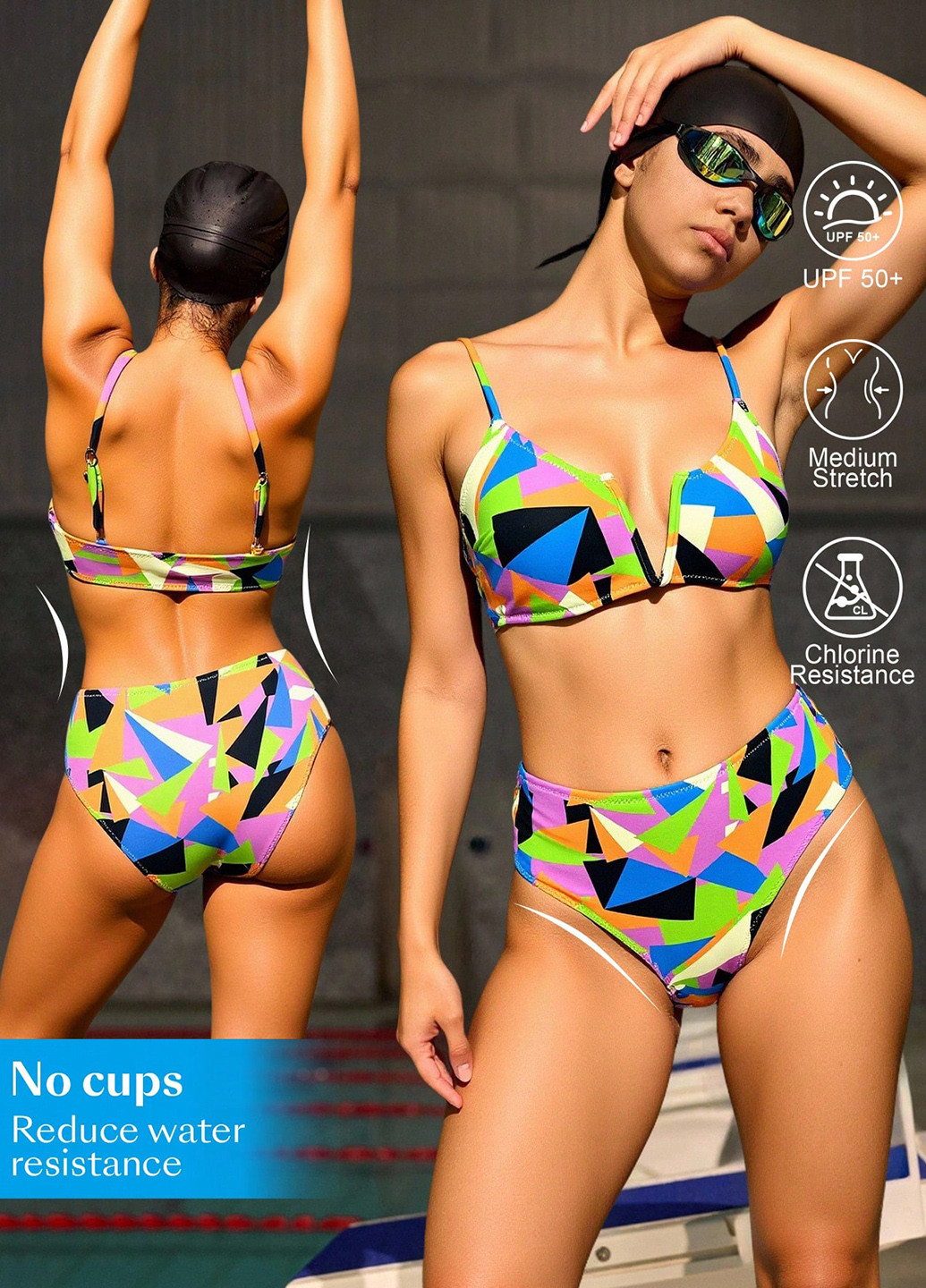 Комбінований літній купальник (ліф, трусики) роздільний SHEIN