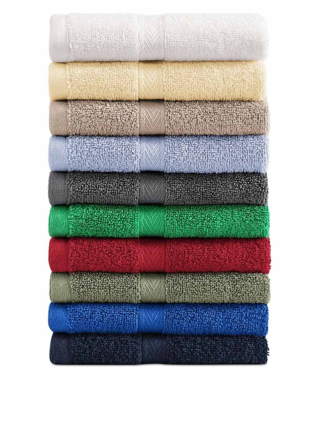 Полотенце (2 шт.), 68х39 см, 33х33 см Tommy Hilfiger однотонный синий