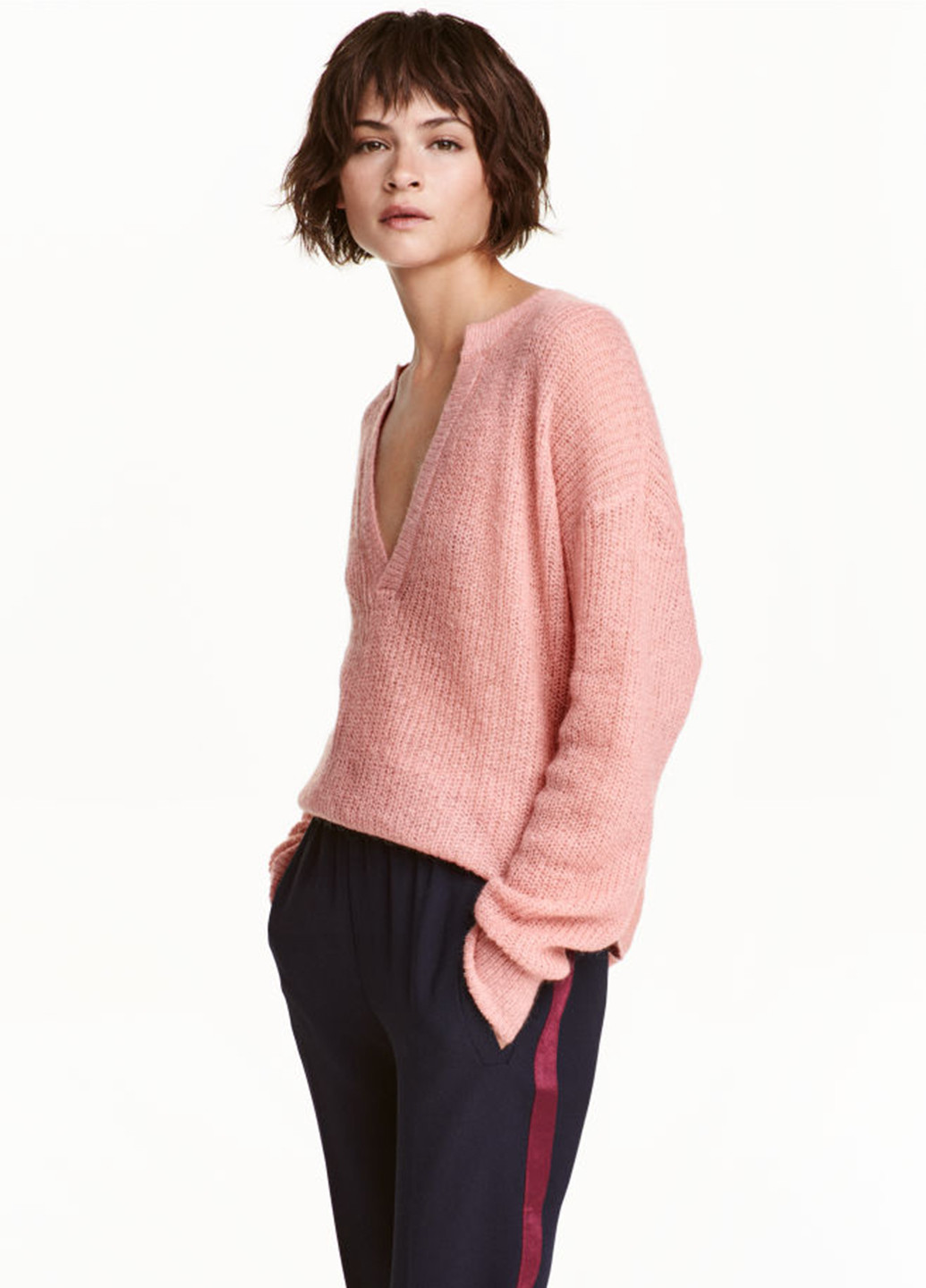 Розовый демисезонный джемпер пуловер H&M