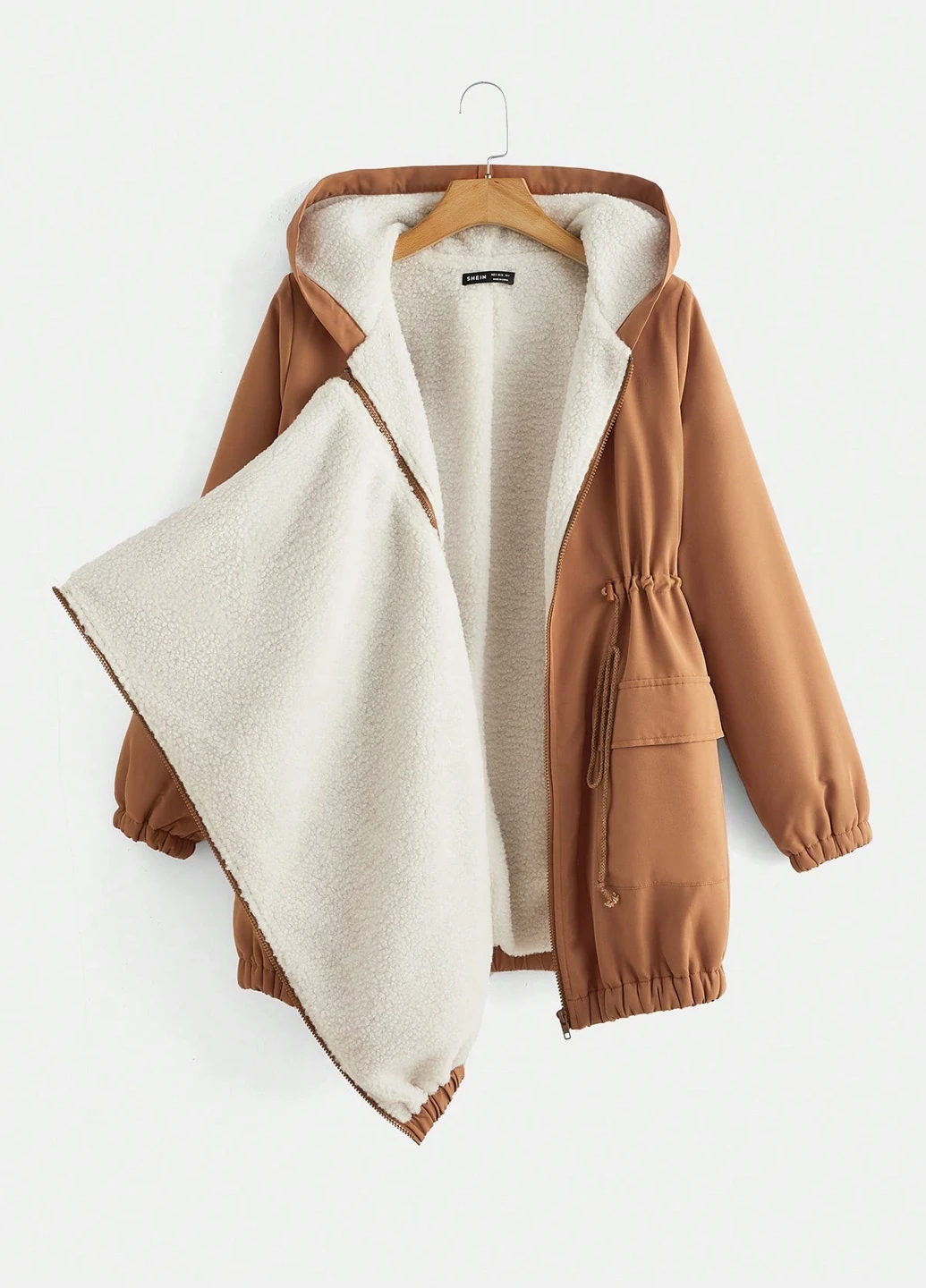 Коричнева зимня куртка для вагітних SHEIN
