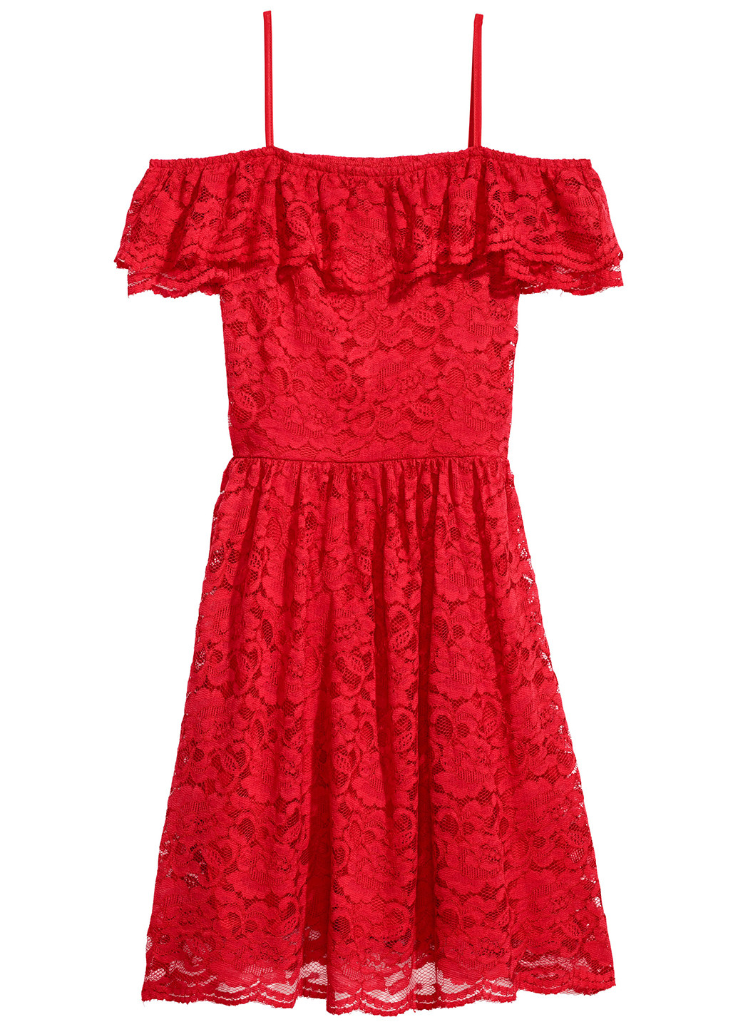 Красное кэжуал платье H&M фактурное
