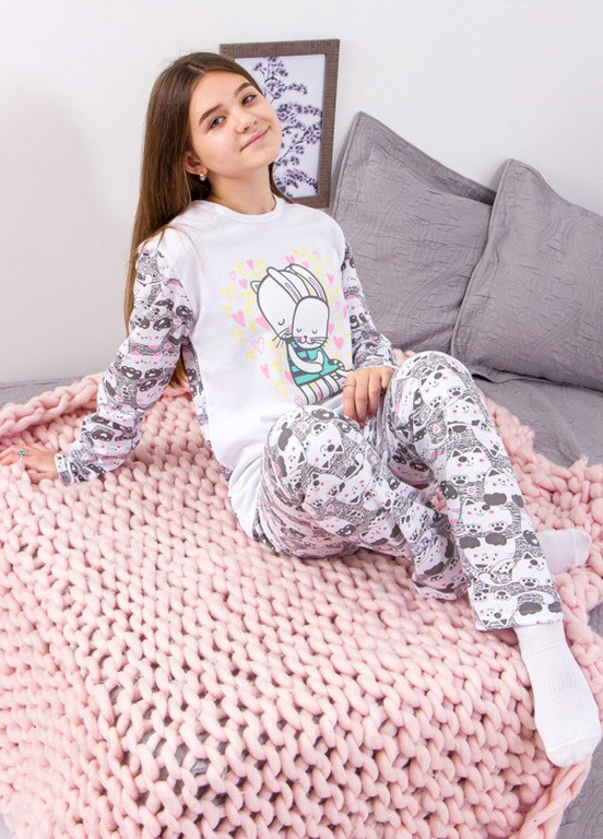 Серая всесезон пижама для девочки (подростковая) Носи своє 6076