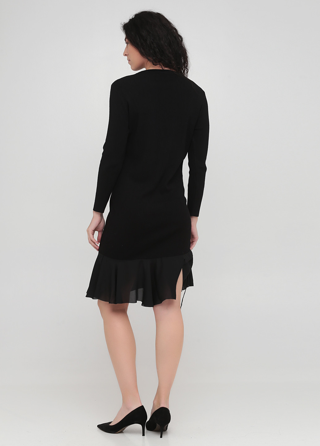 Чорна кежуал сукня сукня светр No Brand однотонна