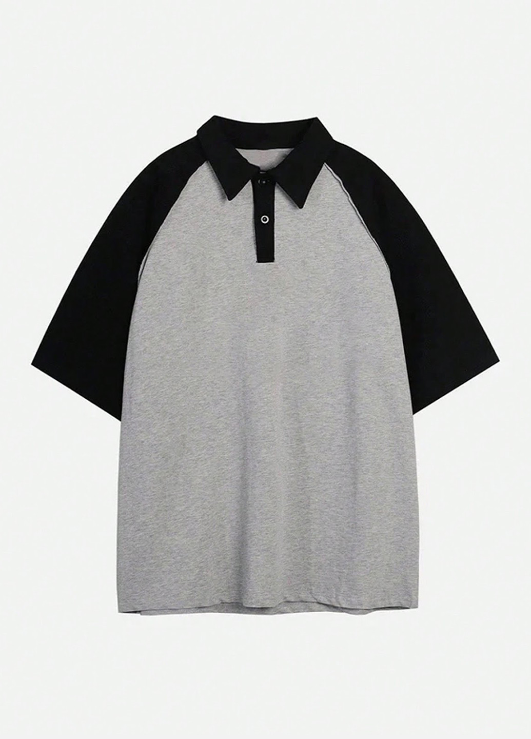 Серая футболка-поло для мужчин SHEIN колор блок