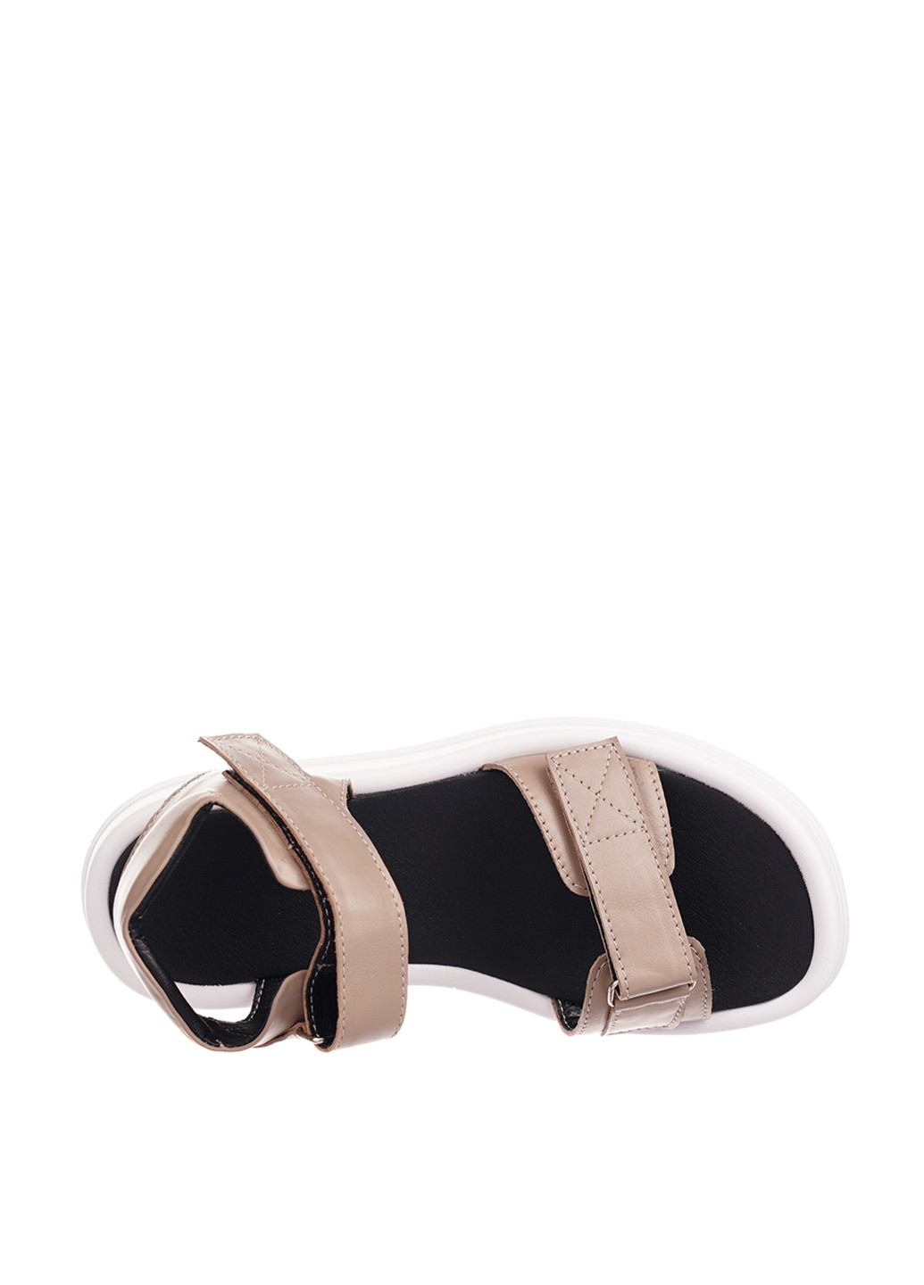 Кофейные босоножки Bizoni на липучке с белой подошвой