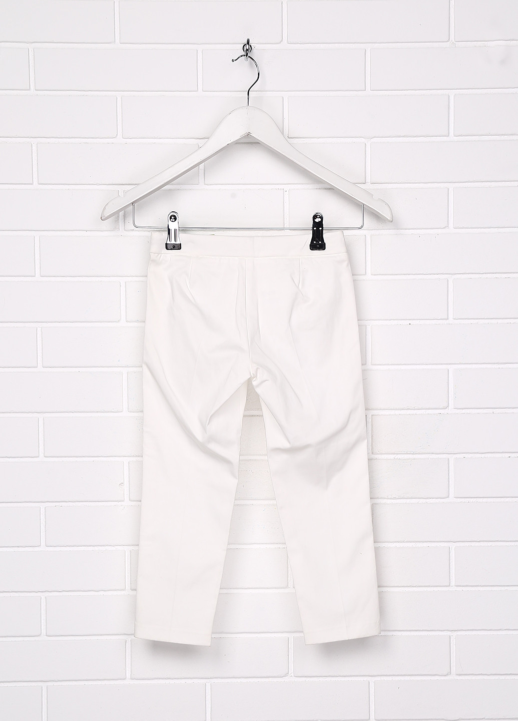 Белые кэжуал летние со средней талией брюки Lu Lu