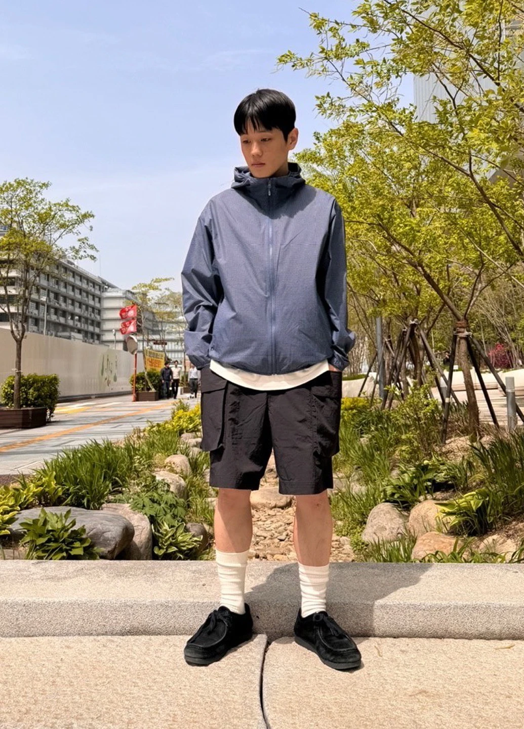 Синяя демисезонная ветровка Uniqlo