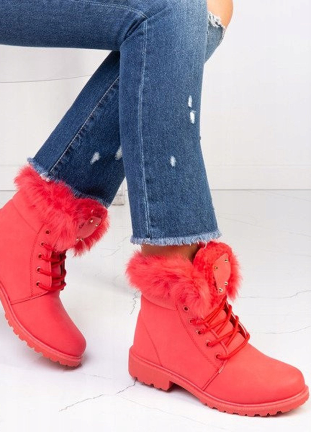 Зимние ботинки тимберленды Ideal Shoes с мехом из искусственной кожи