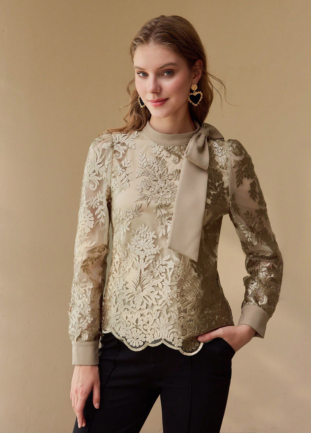 Золотистая блуза SHEIN