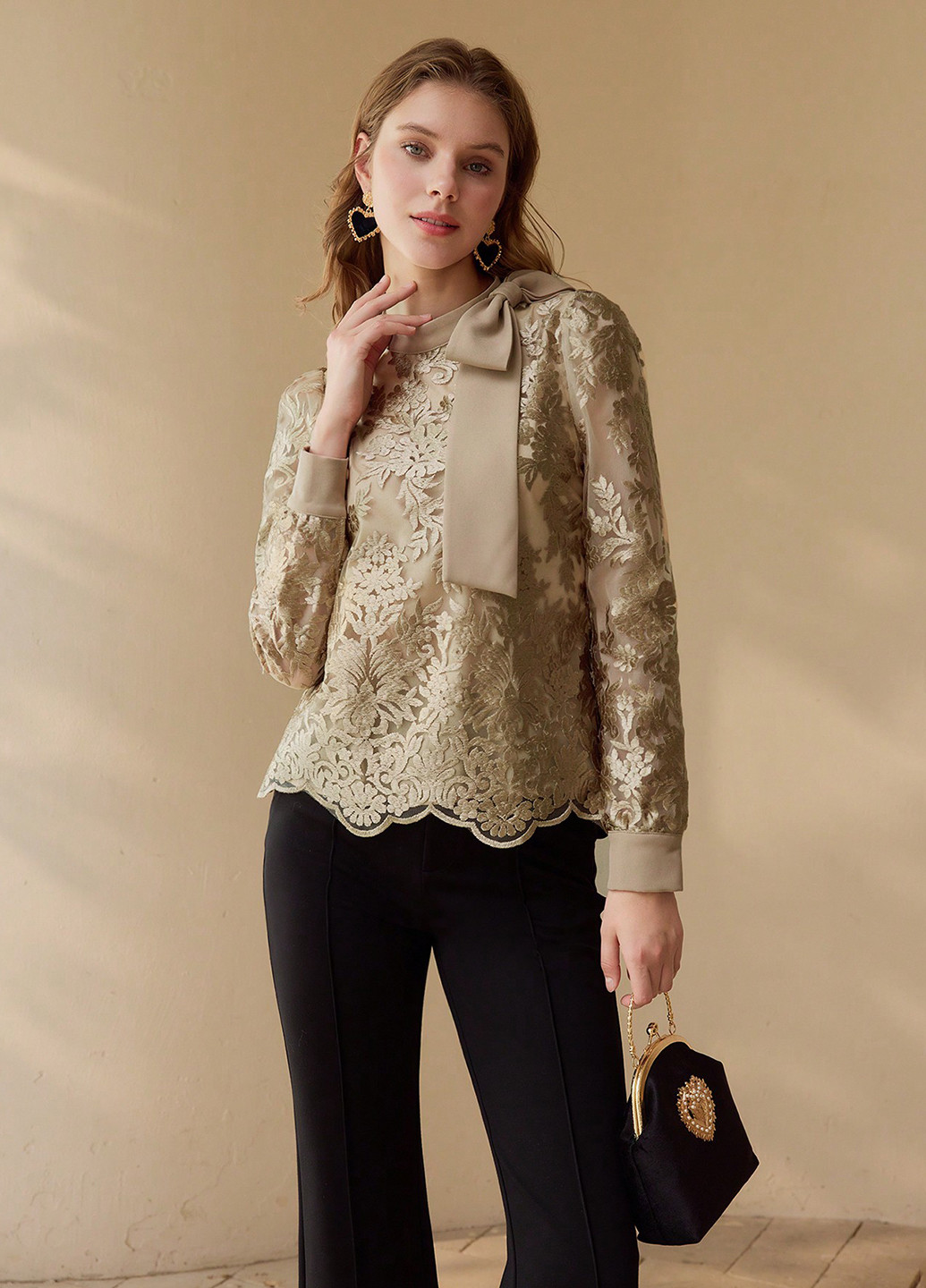 Золотистая блуза SHEIN