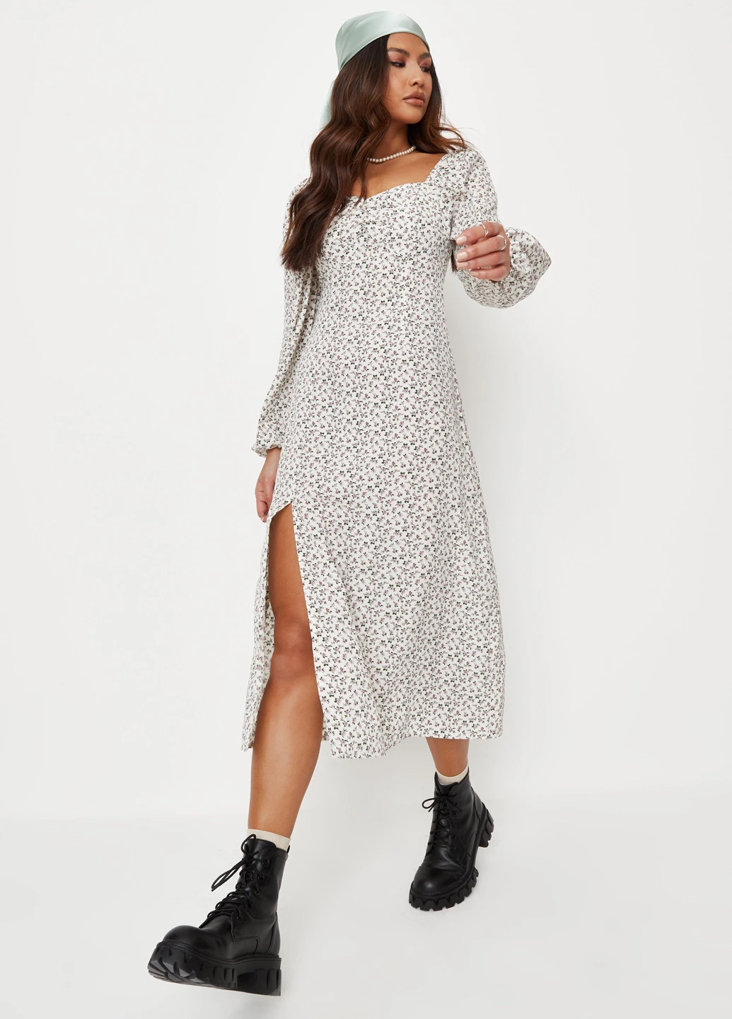 Белое кэжуал платье Missguided с цветочным принтом