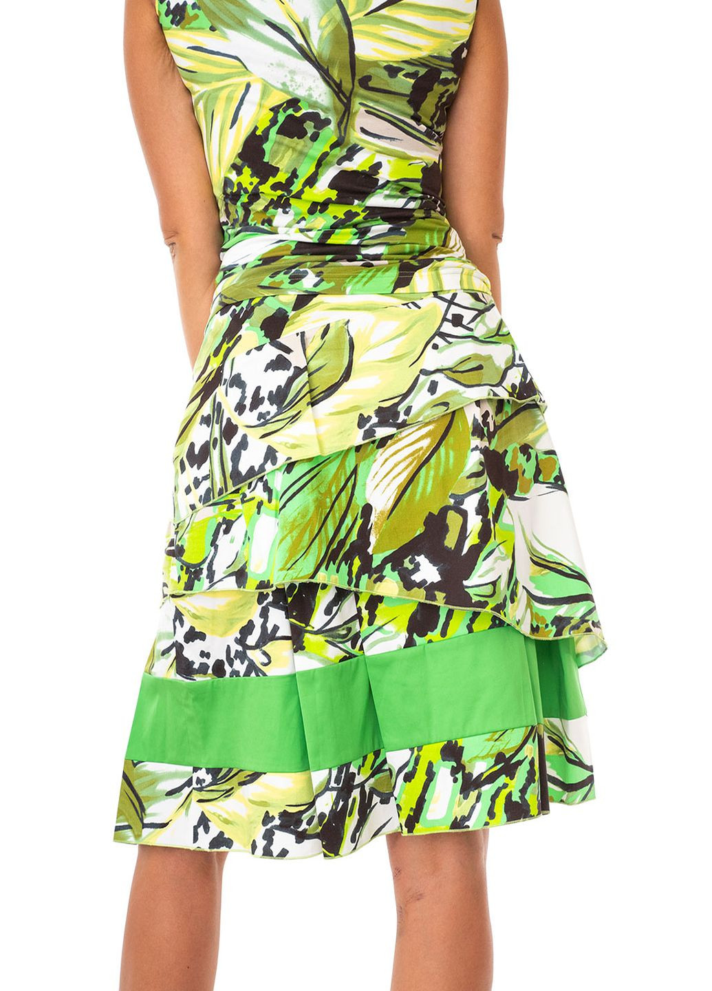 Зеленая с абстрактным узором юбка Apriori