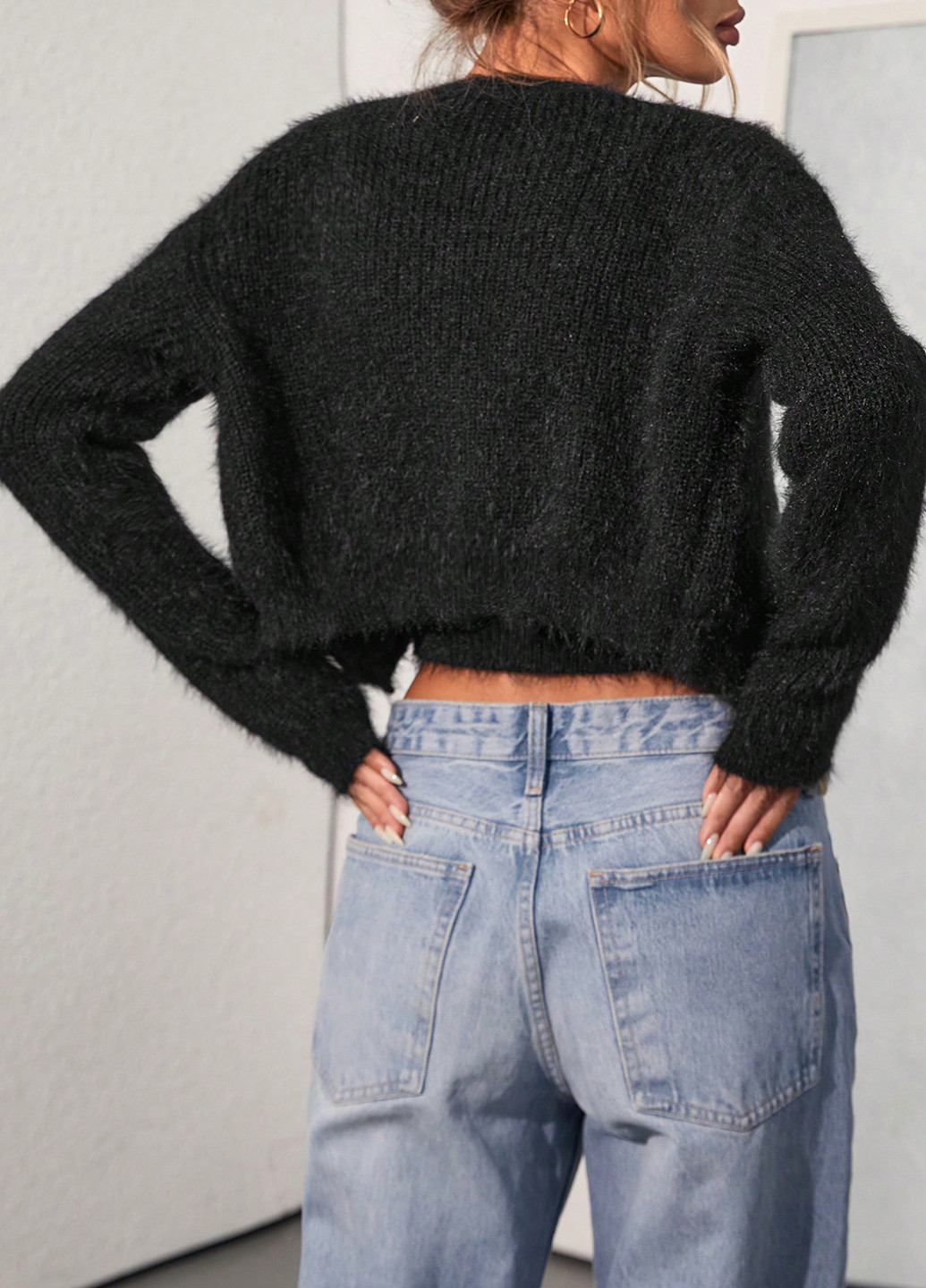 Чорний демісезонний комплект (топ, кардиган) SHEIN