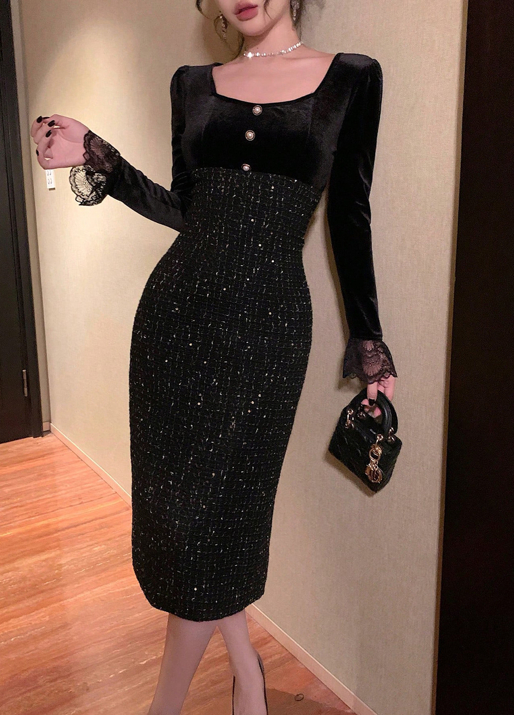 Чорна кежуал сукня силуетна SHEIN однотонна